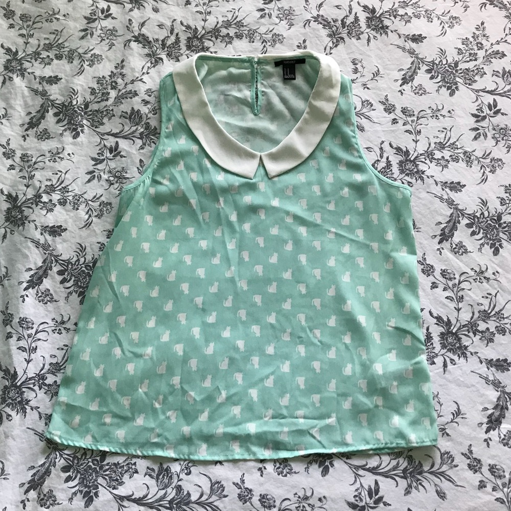Collared Kitty Tank Top
